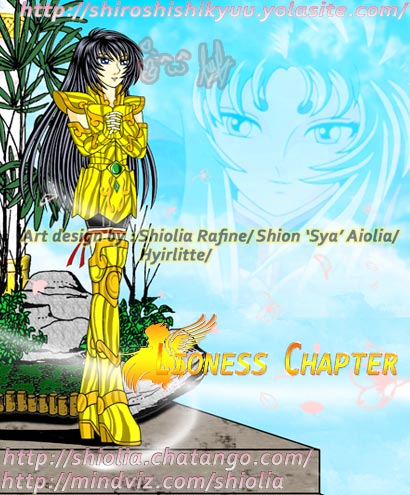 Shiolia standing in front of roaring leo temple
